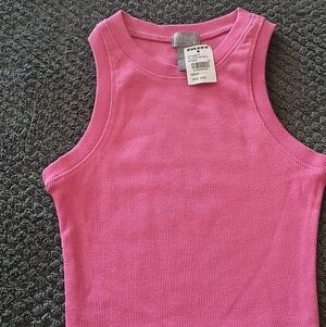 Tilly's : Ladies : Pink Ribbed Cropped Tank Top. Nets, $10 ( Size Xxs ).